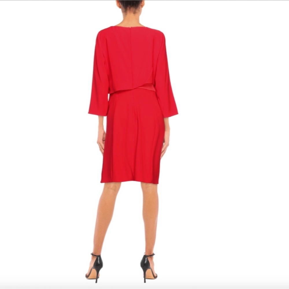 Emporio Armani red Long Sleeve  Knee Length Dress Size 10